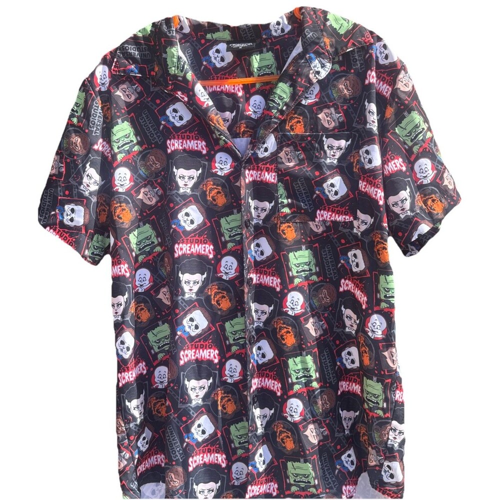 Universal Studios Shirt Mens Small Halloween Horror Nights Screamers Button Up
